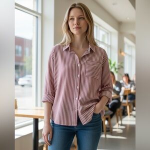 Universal Thread - NWT - Red Striped Button-Down Shirt